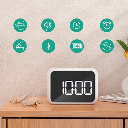 Modern digital klocka med dubbla alarm