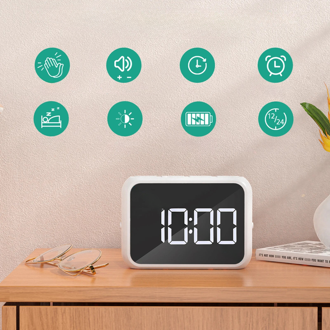 Modern digital klocka med dubbla alarm