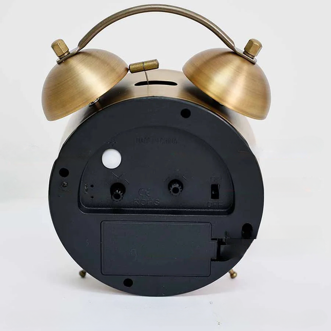 Batteridriven vintage väckarklocka med dubbla klockor