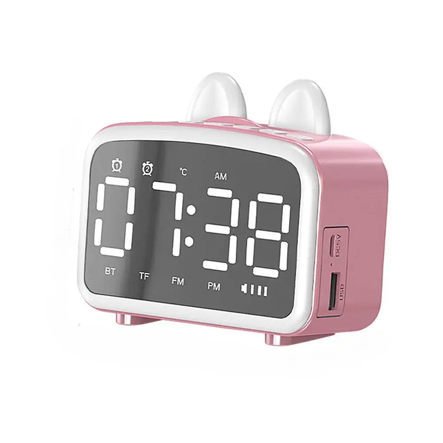 Smart digital väckarklocka med kaninöron