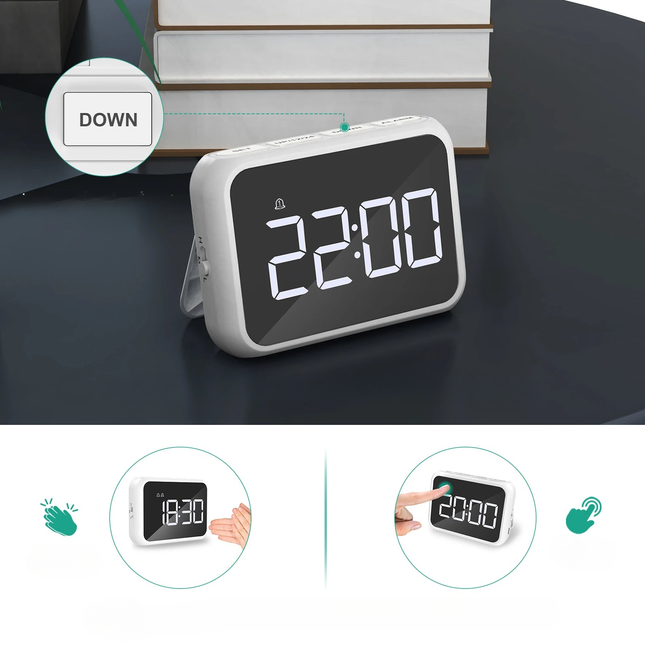 Modern digital klocka med dubbla alarm