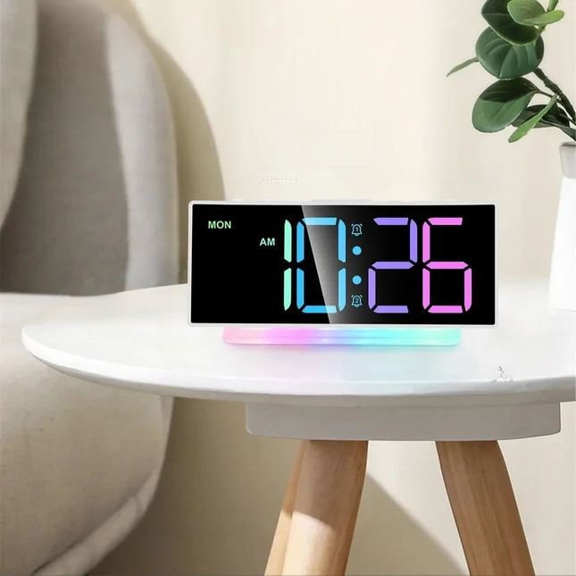 Lysande LED-väckarklocka med dubbla larm