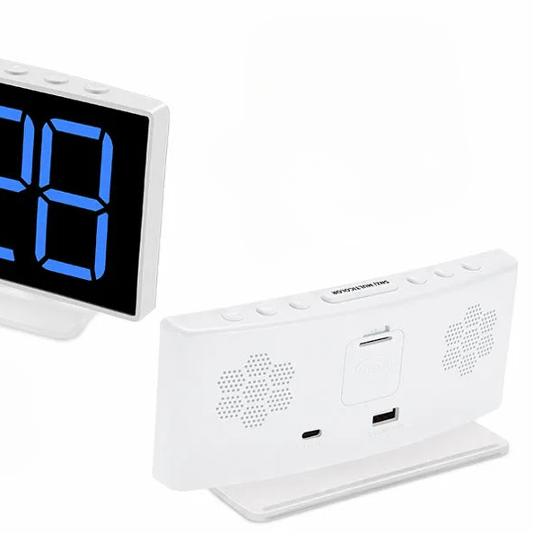 Lysande LED-väckarklocka med dubbla larm