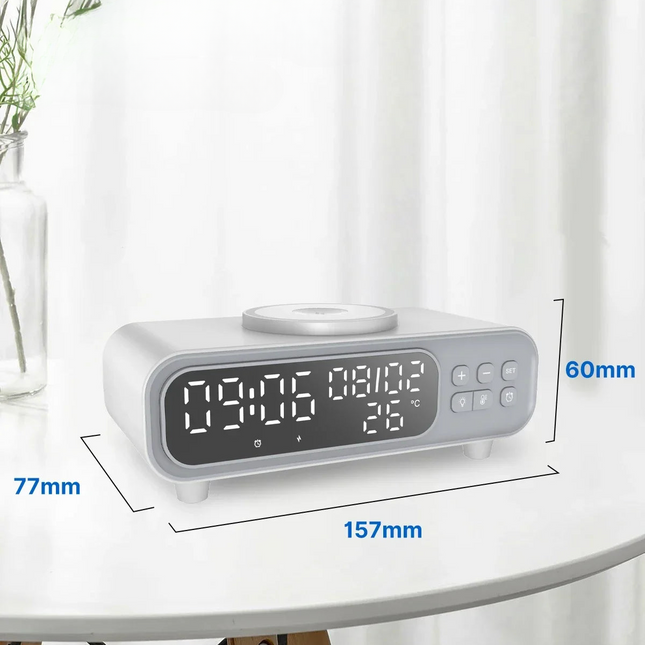 Modern väckarklocka med trådlös laddare