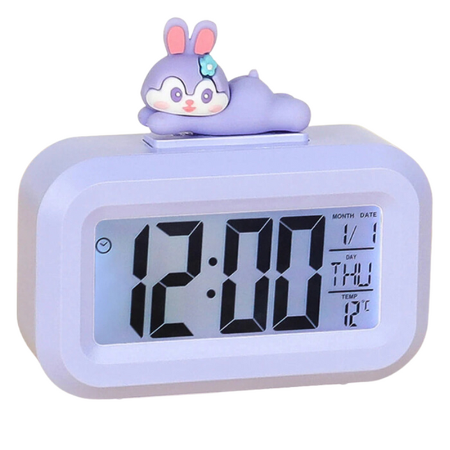 Digital barnväckarklocka med söt kanin