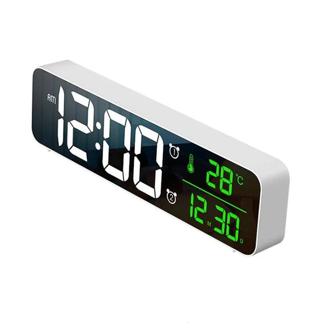 Digital klocka med datum och temperatur