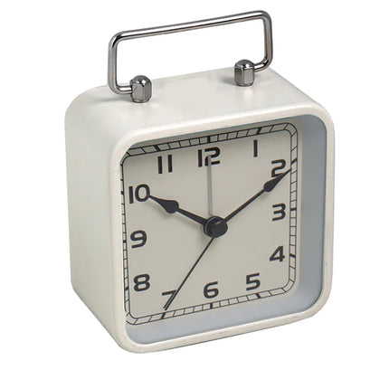 Liten fyrkantig analog väckarklocka