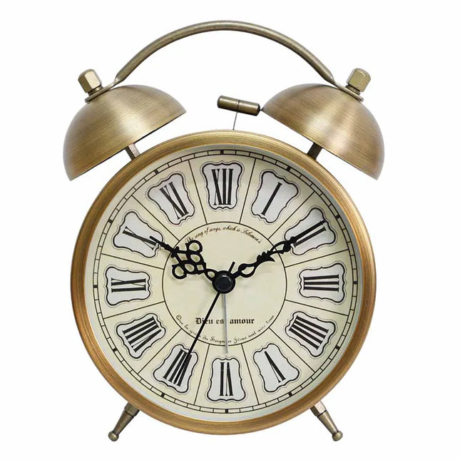 Batteridriven vintage väckarklocka med dubbla klockor