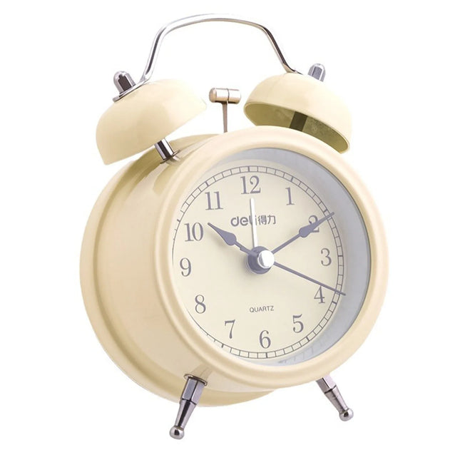 Enkel beige retro väckarklocka med klockor