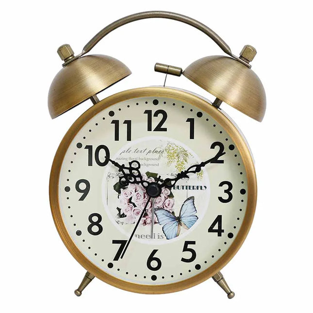 Batteridriven vintage väckarklocka med dubbla klockor