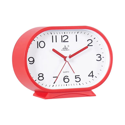 Oval analog väckarklocka för sängbordet