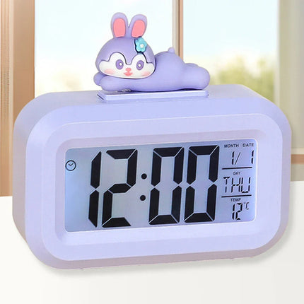 Digital barnväckarklocka med söt kanin
