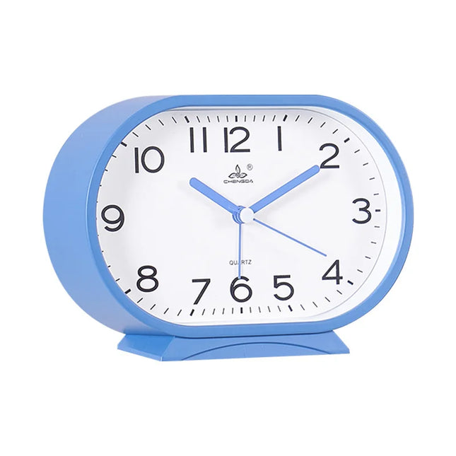 Oval analog väckarklocka för sängbordet