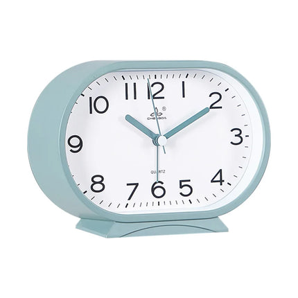 Oval analog väckarklocka för sängbordet