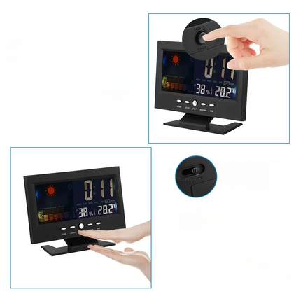 Digital väckarklocka med kalender och termometer