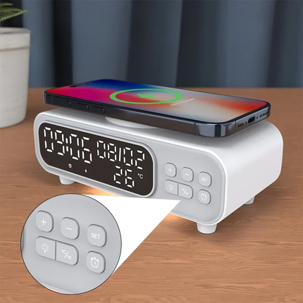 Modern väckarklocka med trådlös laddare