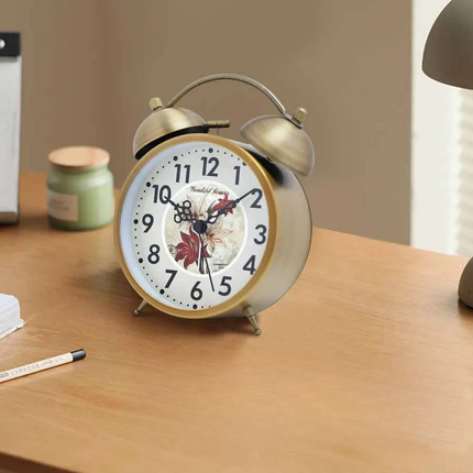 Batteridriven vintage väckarklocka med dubbla klockor