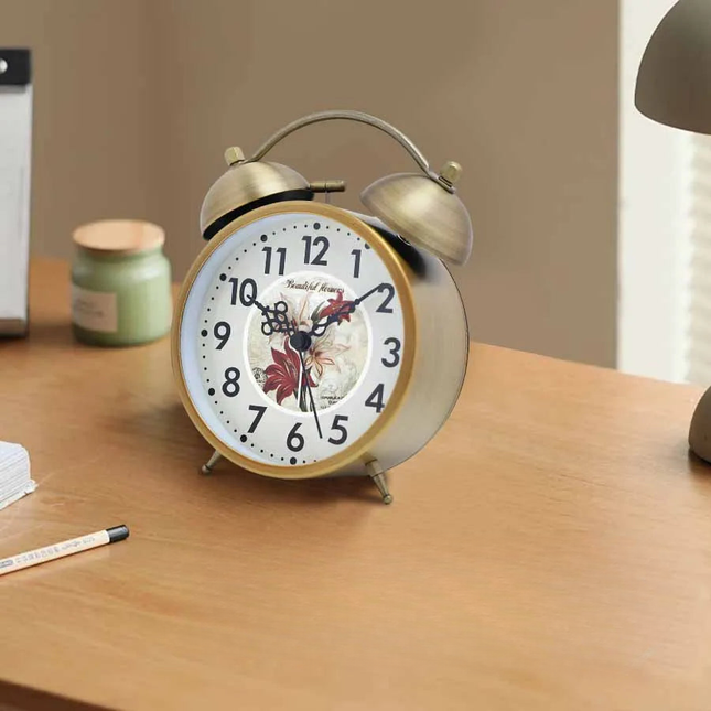 Batteridriven vintage väckarklocka med dubbla klockor