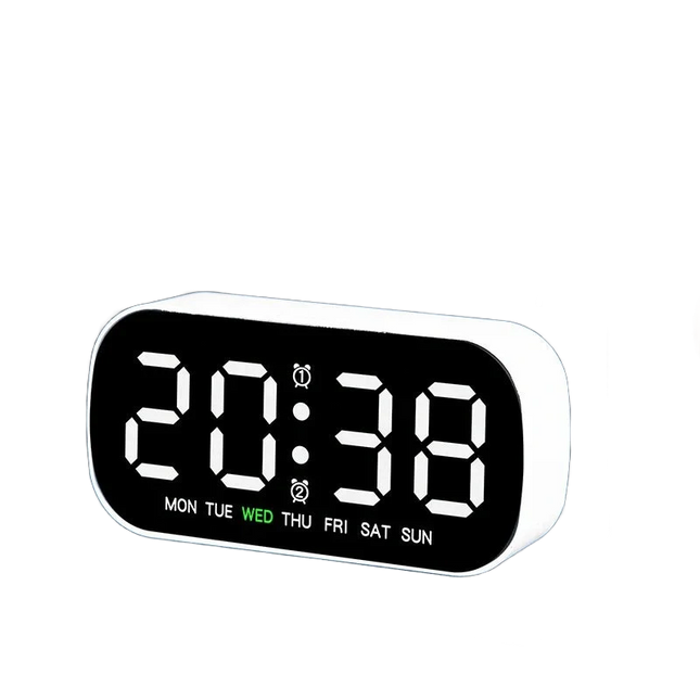 Liten digital väckarklocka för sängbordet
