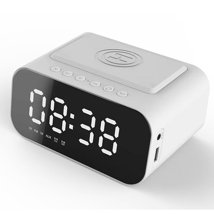 Klockradio med trådlös laddare och Bluetooth