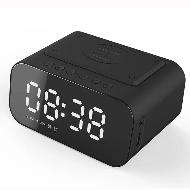 Klockradio med trådlös laddare och Bluetooth