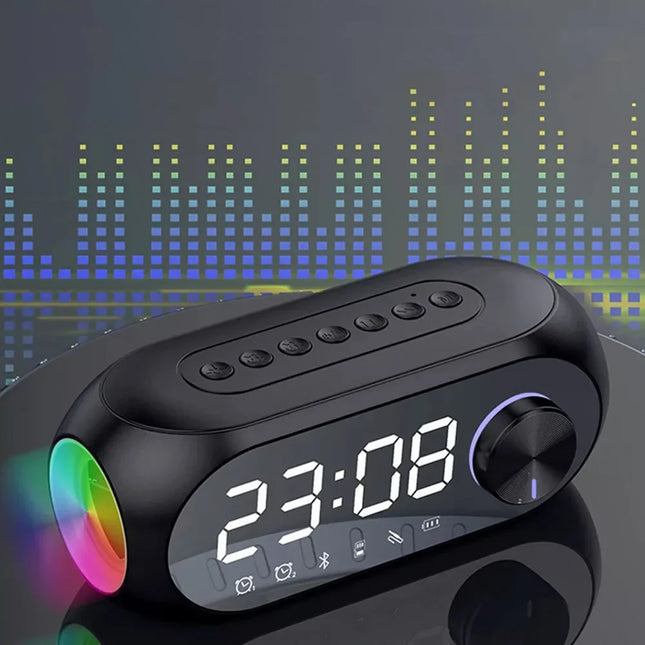 Klockradio med Bluetooth-högtalare och RGB-ljus