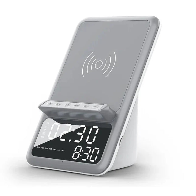 Klockradio med trådlös mobilladdare