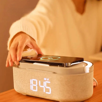 Smart klockradio med lampa och laddare