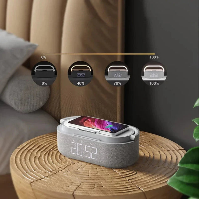 Smart klockradio med lampa och laddare