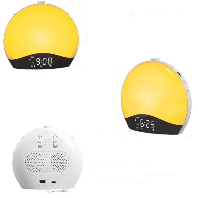 Smart klockradio med soluppgångsljus