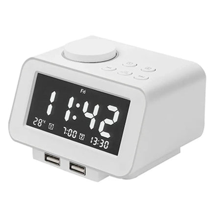 Klockradio med FM och dubbla USB-laddare