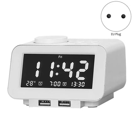 Klockradio med FM och dubbla USB-laddare