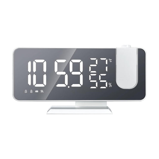 Vit klockradio med projektor för tak