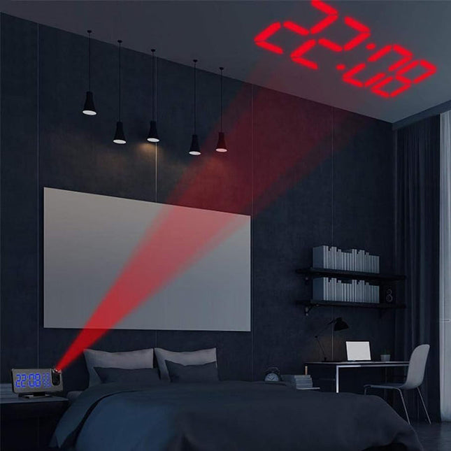 Design klockradio med projektor och alarm