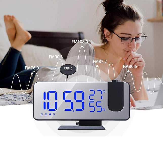 Design klockradio med projektor och alarm