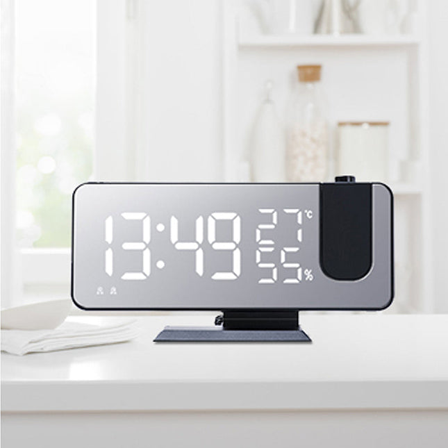 Projektorklocka med termometer och hygrometer