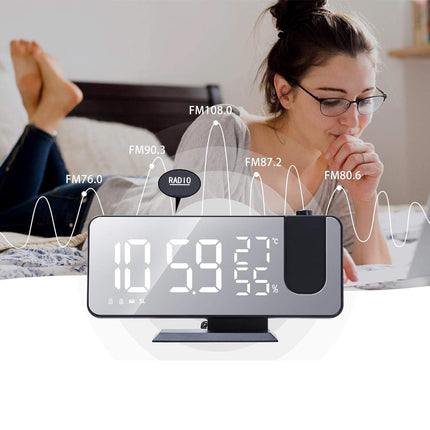 Projektorklocka med termometer och hygrometer