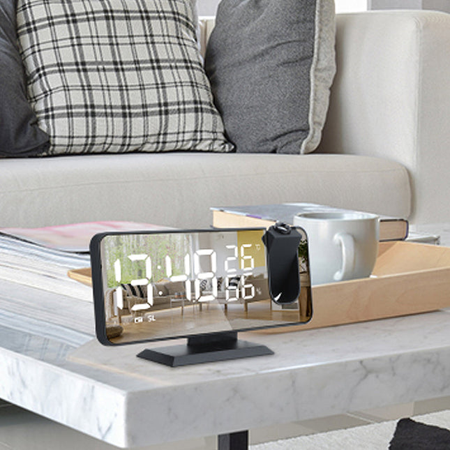 Projektorklocka med termometer och hygrometer