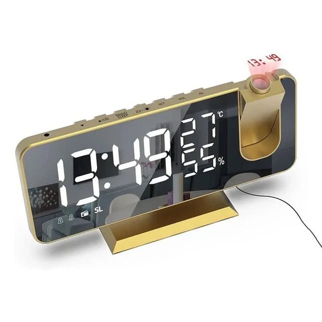 Modern projektorklocka med spegeldisplay