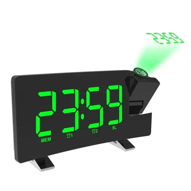 Digital projektorklocka med USB-laddningsport