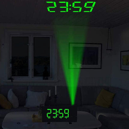 Digital projektorklocka med USB-laddningsport