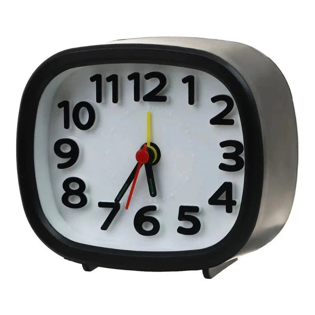 Tystlåten analog väckarklocka utan tickande