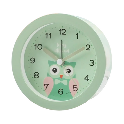 Tyst analog barnväckarklocka med björnmotiv