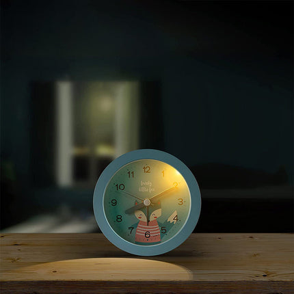 Tyst analog barnväckarklocka med björnmotiv