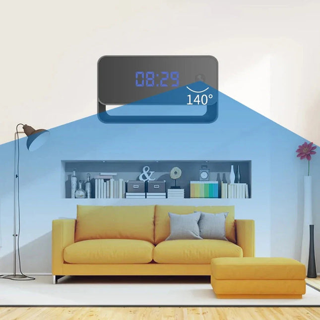 Väckarklocka med dold kamera mörkerseende