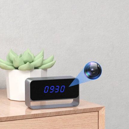 Väckarklocka med dold kamera mörkerseende
