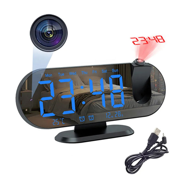 Väckarklocka med spionkamera och WiFi