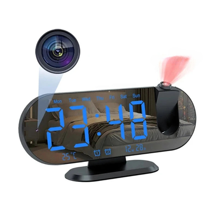 Väckarklocka med spionkamera och WiFi