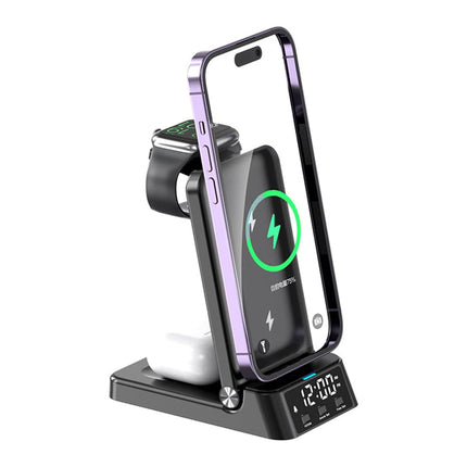 Trådlös laddstation med klocka 3-i-1