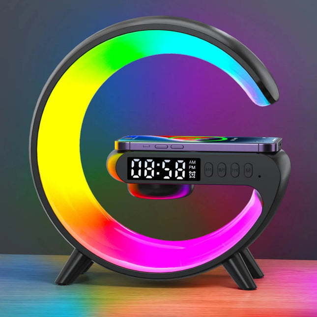 Väckarklocka med RGB-lampa och laddare
